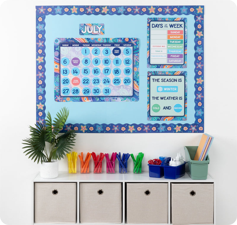 Learning Can Be Fun Ocean Country Calendar Bulletin Board Set-3