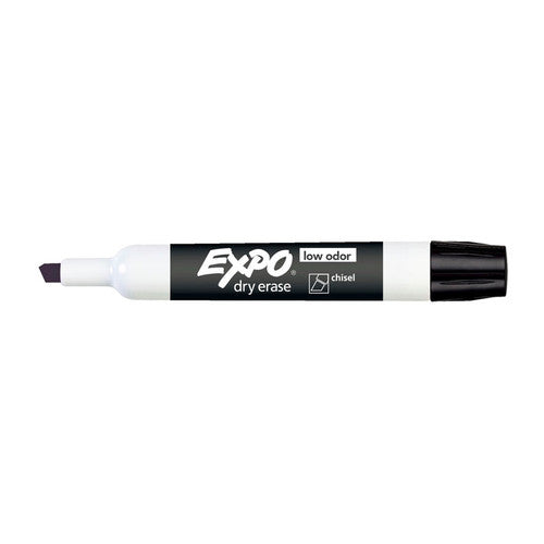 Expo Whiteboard Marker Black In Chisel Tip Box Of 12