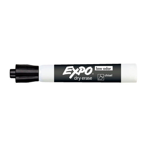Expo Whiteboard Marker Black In Chisel Tip Box Of 12