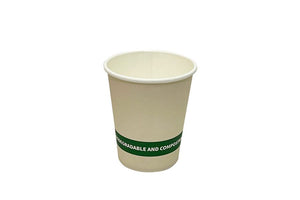 Earth Eco Single Wall 8oz White Compostable Cup Pack 50