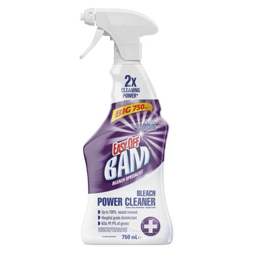 Easy-Off BAM Bleach Power Cleaner 750ml bottles - pack of 5 for bathroom and kitchen disinfection