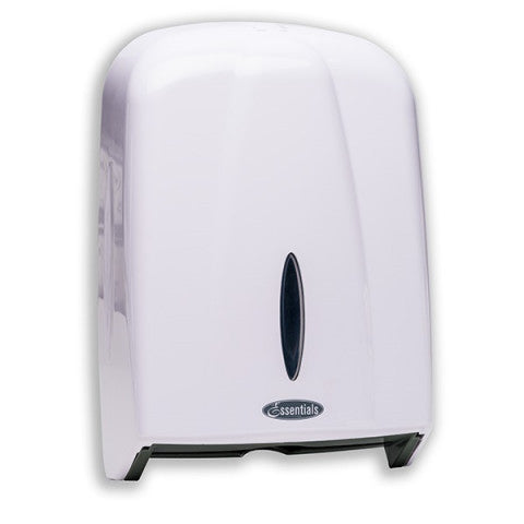 Eclipse Compact Towel Dispenser in white, wall-mounted design for office and commercial washrooms