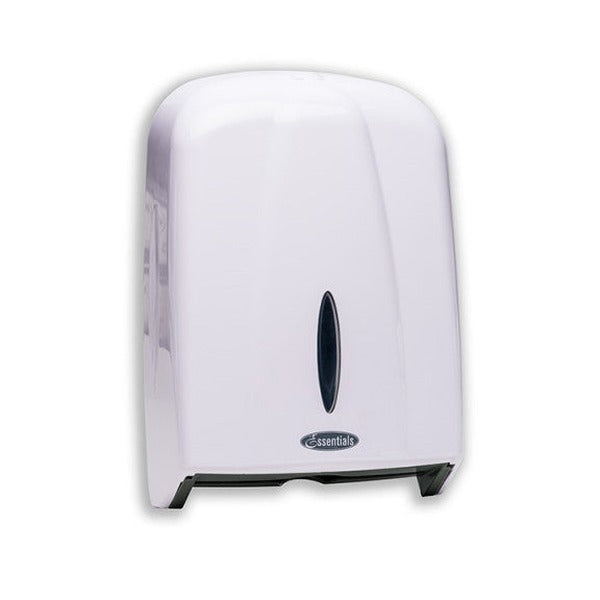 Eclipse Compact Towel Dispenser in white, wall-mounted design for office and commercial washrooms