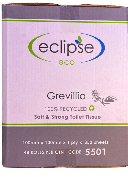 Eclipse Eco range 1 ply toilet paper 10cm x 10cm sheets bulk carton