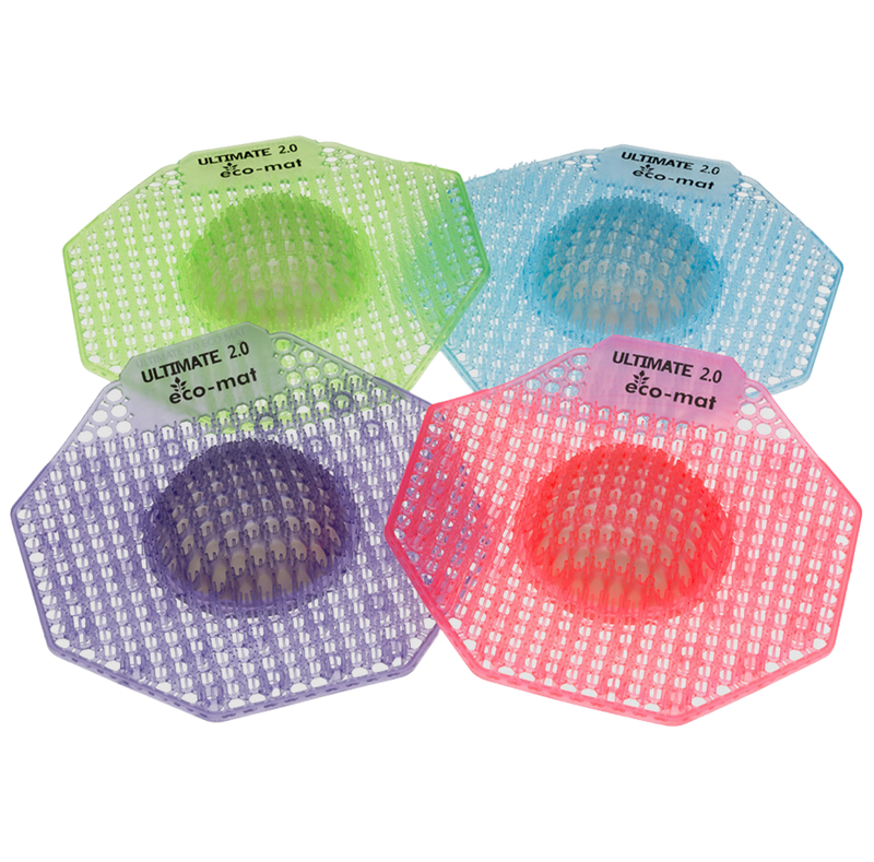Eclipse Ultimate 2.0 Eco Mat fragrance range showing the coloured urinal screens side by side