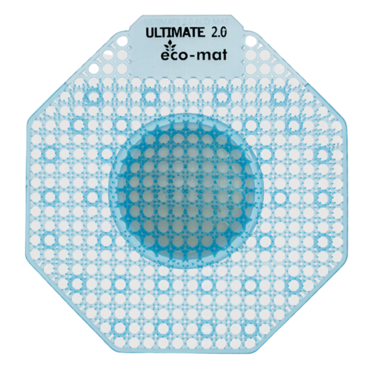 Blue Eclipse Ultimate 2.0 Eco Mat urinal screen in kiwi grapefruit fragrance showing the flexible dome design with raised bristles against a white background