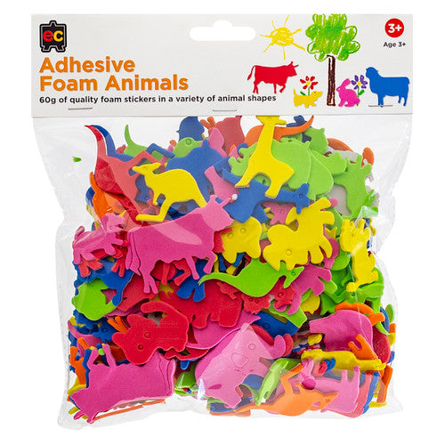Educational Colours Adhesive Foam Animals 60g. Educational Colours adhesive foam animal stickers in assorted colours and shapes, 60g pack.