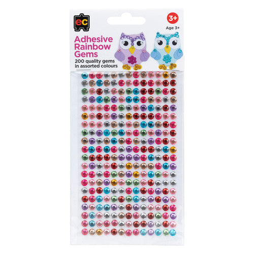 Educational Colours Adhesive Rainbow Gems set of 200 in assorted colours
