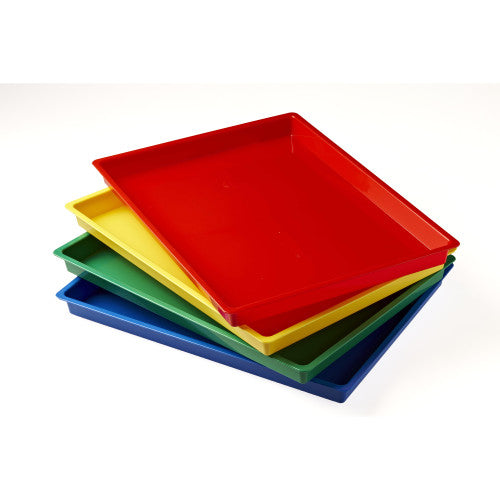 Educational Colours Art Tray Set of 4 Colours. Educational Colours Art Tray Set of 4 in assorted vibrant colours, each measuring 405x305x30mm.