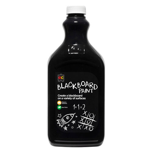 Educational Colours Blackboard Paint 2L in a sustainable PET bottle, Australian-made non-toxic black paint for surfaces