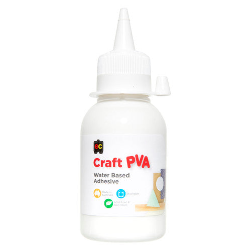 Educational Colours Craft PVA Water Based Adhesive 125ml bottle, Australian-made, non-toxic and acid-free