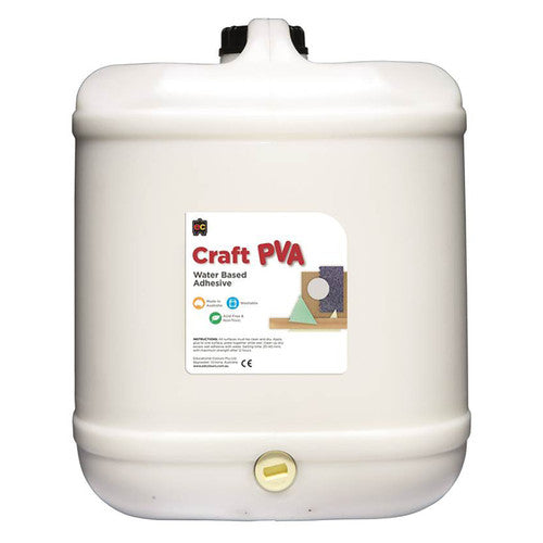 Educational Colours Craft PVA Water Based Adhesive 20L. Educational Colours Craft PVA Water Based Adhesive in a 20 litre bulk container.