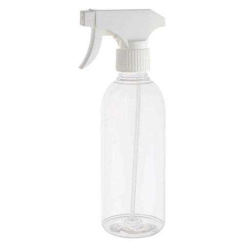 Educational Colours Empty Spray Bottle 500ml. Educational Colours 500ml clear plastic empty spray bottle, front view.