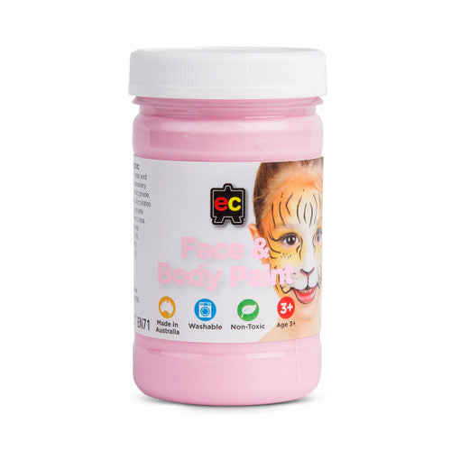 Educational Colours Face and Body Paint 175ml Pink. Educational Colours Face and Body Paint 175ml in pink on a white background.