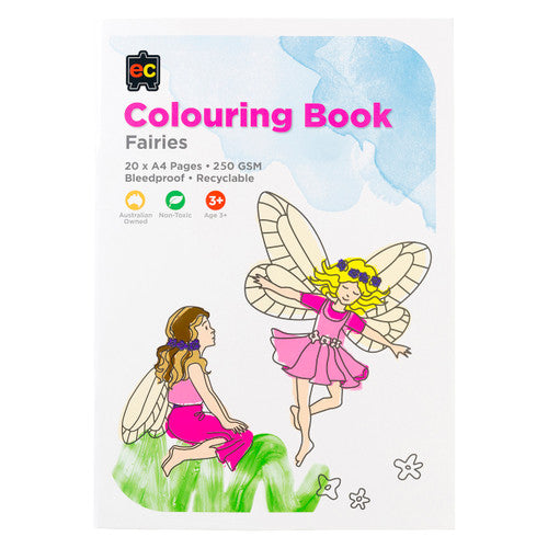 Educational Colours Fairies Colouring Book - A4, 20 pages, 250gsm bleed-proof paper