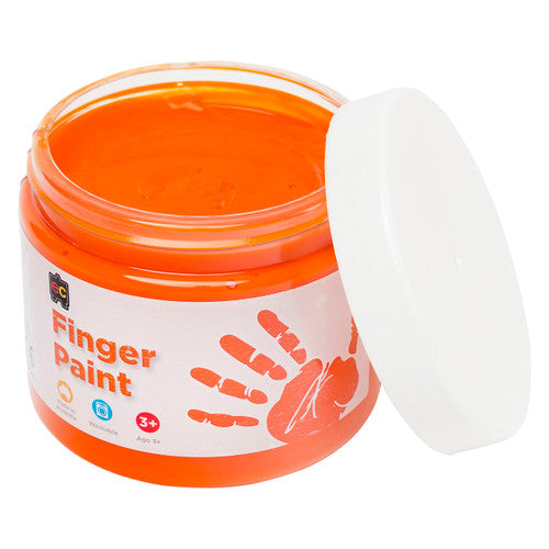 Educational Colours Finger Paint 250ml Tub Orange. Educational Colours Finger Paint 250ml tub in orange on a white background.