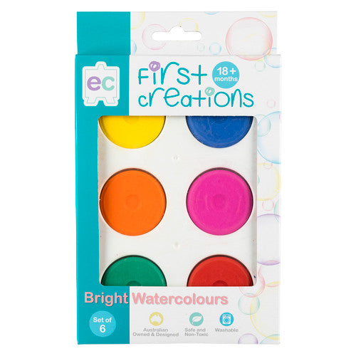 Educational Colours First Creations Bright Watercolours Set of 6 in open palette