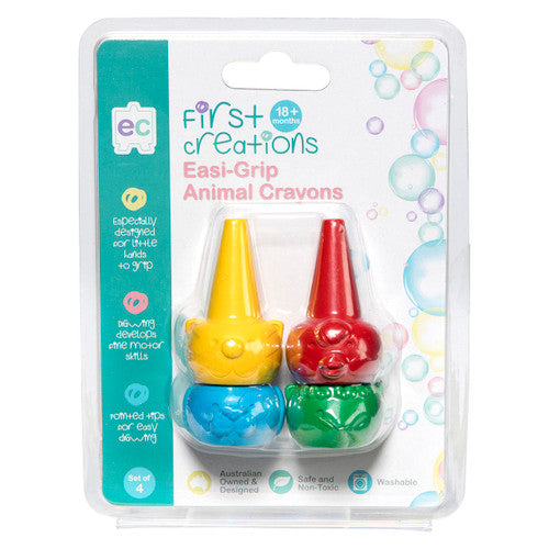 Educational Colours First Creations Easi-Grip Animal Crayons set of 4 assorted colours