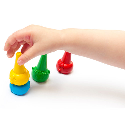 Child using Easi-Grip Animal Crayon finger puppet for drawing and imaginative play