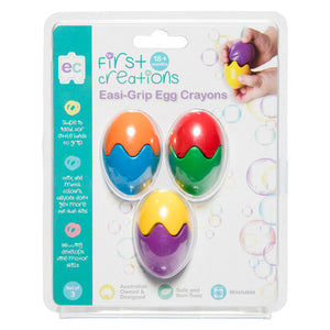 Educational Colours First Creations Easi-Grip Egg Crayons - set of 3 assorted colours shown together