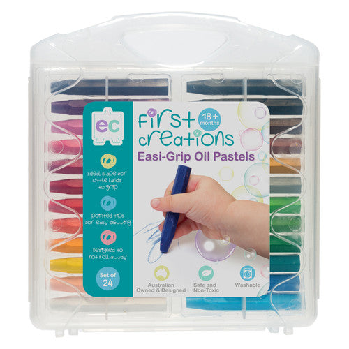 Educational Colours First Creations Easi-Grip Oil Pastels set of 24 assorted colours in carry case
