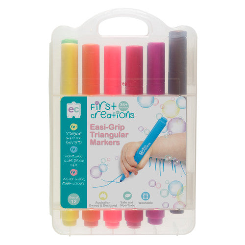 Educational Colours First Creations Easi-Grip Triangular Markers box of 12 assorted colours