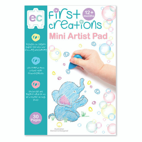 Educational Colours First Creations Mini Artist Pad A3 showing front cover and 30-page 100gsm paper