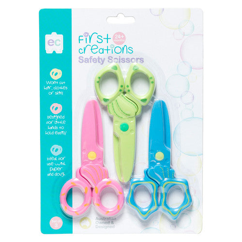 Educational Colours First Creations Safety Scissors set of 3 in pink, blue and green
