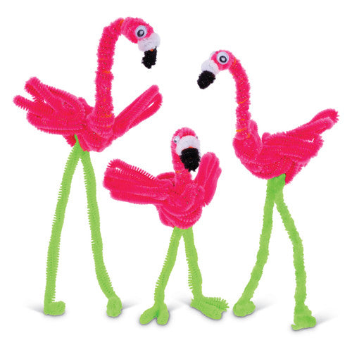 Close-up of assorted fluoro chenille stems from Educational Colours, suitable for classroom and home craft activities