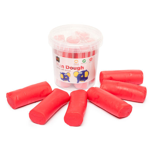 Educational Colours Fun Dough 900g in red, shown in a re-usable tub suitable for classroom and home creative play