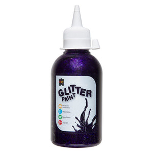 Educational Colours Glitter Paint 250ml Fairy Purple. Educational Colours Glitter Paint 250ml bottle in Fairy Purple shade.