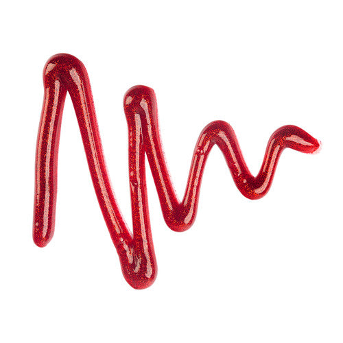 Educational Colours Glitter Paint 250ml Red. Close-up of Educational Colours glitter paint showing shimmering red finish.