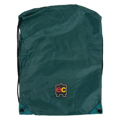 Educational Colours Gym Bag 330 x 440mm Green. Educational Colours green nylon gym bag 330x440mm with double drawstring closure.
