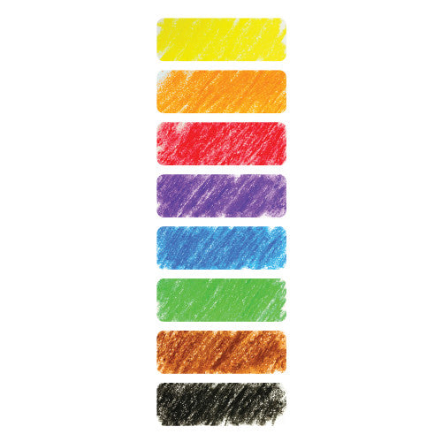Educational Colours Jumbo Creative Crayons Classroom Set Box of 200. Close-up of Educational Colours jumbo crayon showing 10.9cm length and 1.4cm width dimensions.
