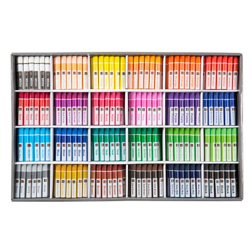 Educational Colours Jumbo Oil Pastels Classroom Box of 432. Open classroom box showing 432 jumbo oil pastels arranged in rows.