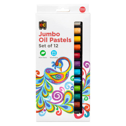 Educational Colours Jumbo Oil Pastels pack of 12 in assorted colours