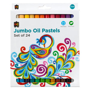 Educational Colours Jumbo Oil Pastels pack of 24 displayed in a row