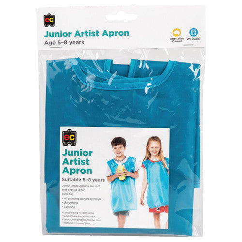 Educational Colours Junior Artist Apron Ages 5 to 8. Educational Colours Junior Artist Apron in blue for children aged 5 to 8.