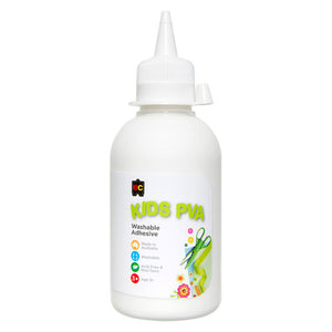 Educational Colours Kids PVA Washable Adhesive 250ml bottle, Australian-made non-toxic craft glue