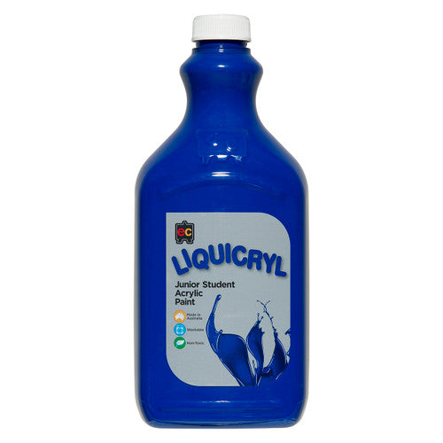 Educational Colours Liquicryl Junior Student Acrylic Paint 2L Brilliant Blue. Educational Colours Liquicryl Junior Student Acrylic Paint 2 litre bottle in Brilliant Blue.