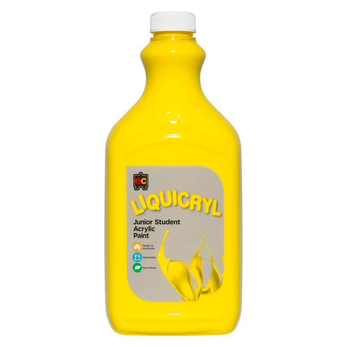 Educational Colours Liquicryl Junior Student Acrylic Paint 2L Brilliant Yellow. Educational Colours Liquicryl Junior Student Acrylic Paint 2 litre bottle in Brilliant Yellow.
