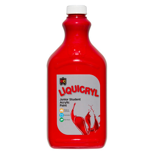 Educational Colours Liquicryl Junior Student Acrylic Paint 2L Crimson. Educational Colours Liquicryl Junior Student Acrylic Paint 2 litre bottle in Crimson.