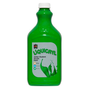 Educational Colours Liquicryl Junior Student Acrylic Paint 2L Leaf Green. Educational Colours Liquicryl Junior Student Acrylic Paint 2 litre bottle in Leaf Green.