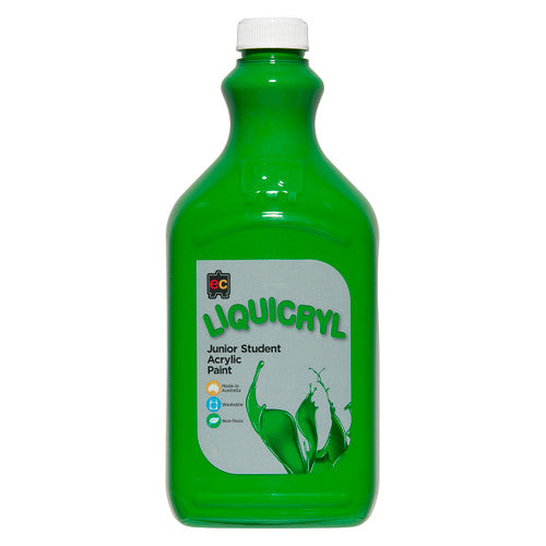 Educational Colours Liquicryl Junior Student Acrylic Paint 2L Leaf Green. Educational Colours Liquicryl Junior Student Acrylic Paint 2 litre bottle in Leaf Green.