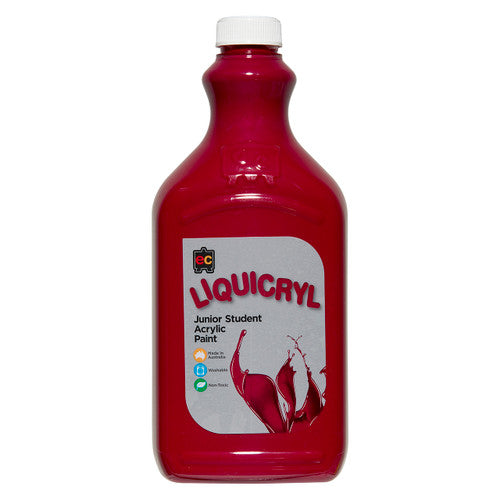 Educational Colours Liquicryl Junior Student Acrylic Paint 2L Magenta. Educational Colours Liquicryl Junior Student Acrylic Paint 2L bottle in magenta.