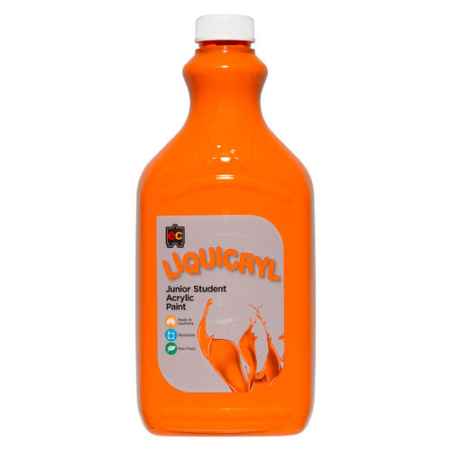 Educational Colours Liquicryl Junior Student Acrylic Paint 2L Orange. Educational Colours Liquicryl Junior Student Acrylic Paint 2 litre bottle in orange.
