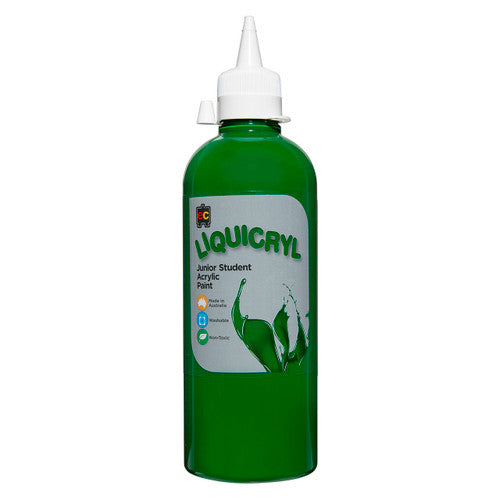 Educational Colours Liquicryl Junior Student Acrylic Paint 500ml Brilliant Green. Educational Colours Liquicryl Junior Acrylic Paint 500ml bottle in Brilliant Green.