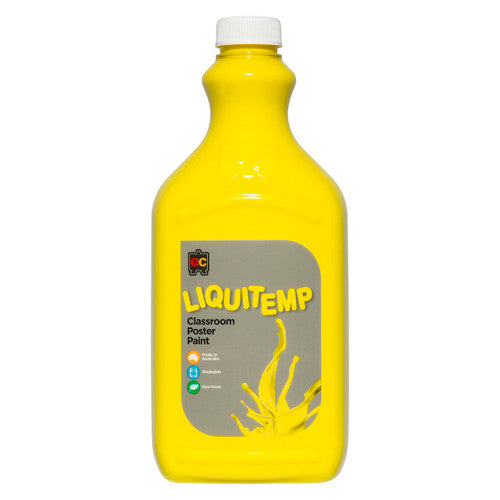 Educational Colours Liquitemp Classroom Poster Paint 2L Brilliant Yellow. Educational Colours Liquitemp Classroom Poster Paint 2L bottle in Brilliant Yellow.