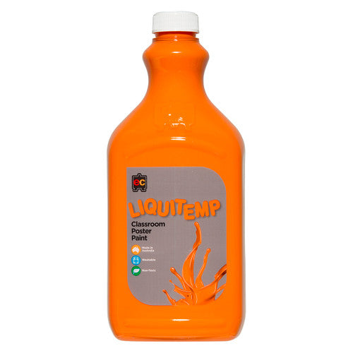 Educational Colours Liquitemp Classroom Poster Paint 2L Orange. Educational Colours Liquitemp Classroom Poster Paint 2-litre orange PET bottle.