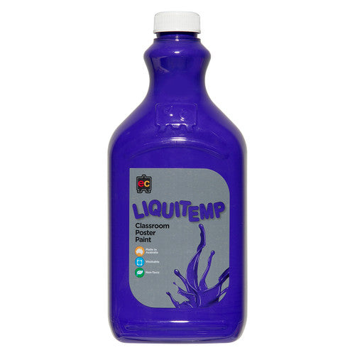 Educational Colours Liquitemp Classroom Poster Paint 2L Purple. Educational Colours Liquitemp 2L purple poster paint in a PET bottle.